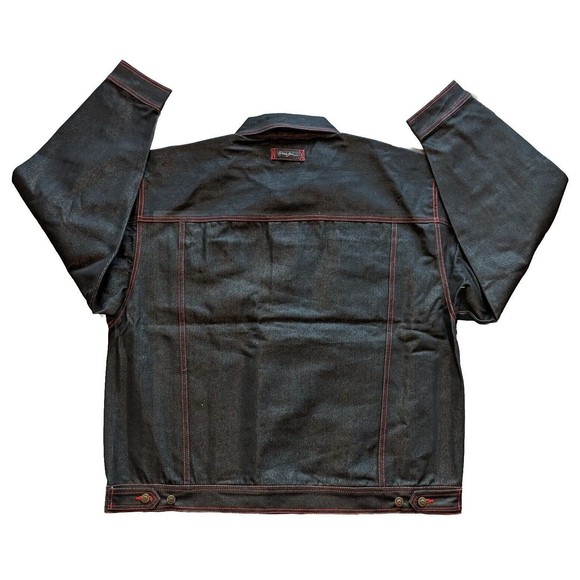 Deadstock Y2K Arctic Serial Jean Black Denim Jacket 2XL Glanz Hip Hop Urban NWT - Picture 3 of 16